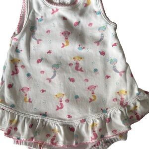 Kissy Kissy 3 month darling bubble.Soft cotton with mermaids Pink Scalloped Trim